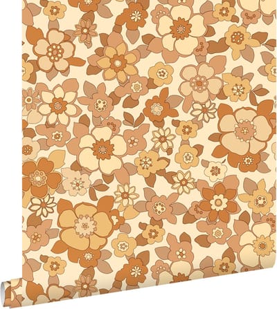 ESTAhome behang retro bloemen geel en oranje - 50 x 900 cm - 131531