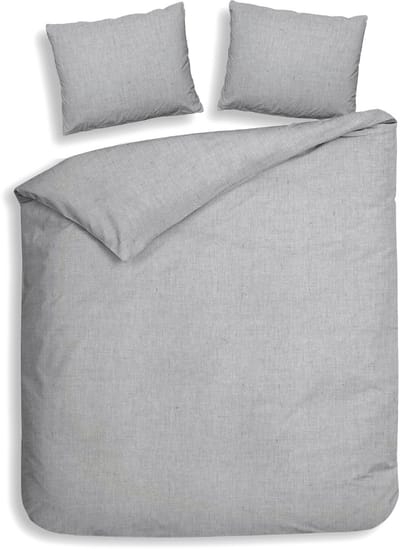 Heckettlane Franela Dekbedovertrek - Extra breed - 260x200/220 cm - Light Grey