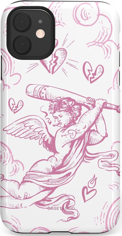 Casetastic Hoesje Geschikt voor Apple iPhone 11 - Stijlvolle Beschermende Duo-layer Case - Engel Roze Liefde