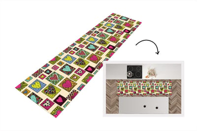 Keukenloper - Loper keuken - Bohemian - Hartjes - Doodle - Patronen - 200x50 cm - Keukenloper vinyl