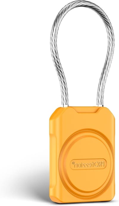 Airtag Houder met Draadkoord, Beschermende Airtag Case, Krasbestendig en Waterdicht, Geschikt voor Koffer, Huisdierhalsband, Autosleutels en Rugzakken (Geel)
