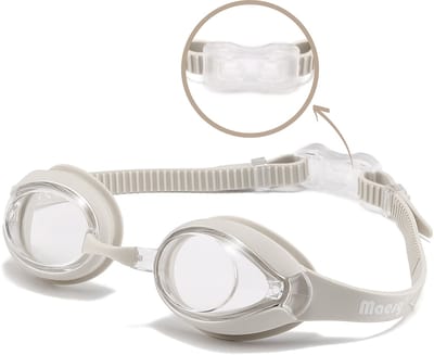 Maesy Kinder Zwembril Charlie - 6 t/m 12 Jaar - UV-Bescherming - Anti Condens - Duikbril voor Kinderen - Ecru
