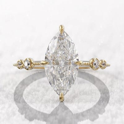 Huitan AAA Kristal Marquise Zirkonia Ringen voor Vrouwen Mode Dunne Ring Verloving Bruiloft Accessoires Statement Sieraden 8 white