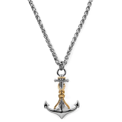 Tadd Stalen Ketting met Anker & Knoop