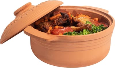 WNHB® Aarden Pot Bakvorm 4 Liter - Klei Ovenpan - Veelzijdige Ovenschaal voor Koken en Bakken