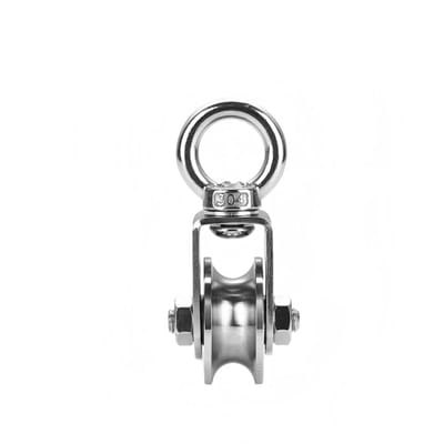 304 Roestvrijstalen Hijswiel – Maat S – 48 mm Diameter – Katrol met U-beugel – Geleidewiel – Hijskatrol – Schijf – Geschikt voor kabels met een diameter van 16 mm – Draagvermogen: 100 kg