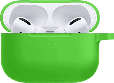Hoesje - Geschikt voor Apple AirPods Pro 2 - met Clip - Siliconen Hoes - Silicone Case Cover - Groen