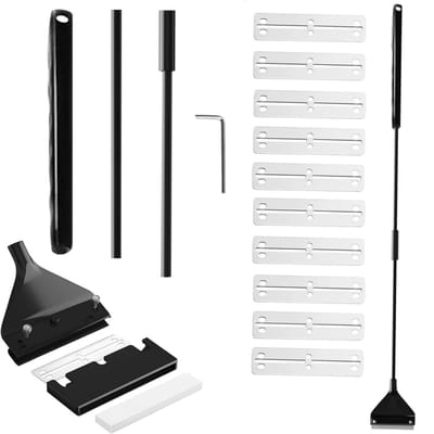 Dailygoods- Aquariumreiniger Schraper - Roestvrijstalen Algenschraper - Glazen Aquaria - 10 Vervangende Messen - 62 cm - Krasvrij en scherp - Aquariumschraper
