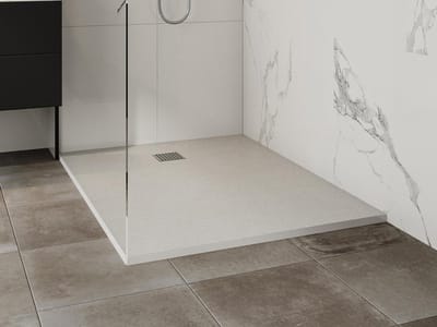 Vente-unique Opzet- of inbouwdouchebak in hars - Wit - 120 x 90 cm - Snijdbaar - MIRNOSA