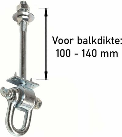 Schommelhaak met Gelagerde Harpsluiting M12 160mm (1 stuk)