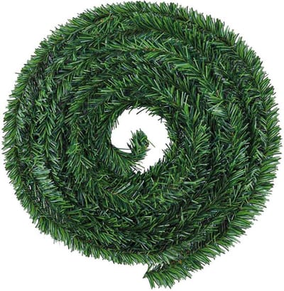 Kerstslinger 33 m - Kunstmatige Dennenslinger - Niet-verlicht - Decoratie voor Binnen/Buiten - Vlamvertragend - Zachte Textuur - Decoratieslinger