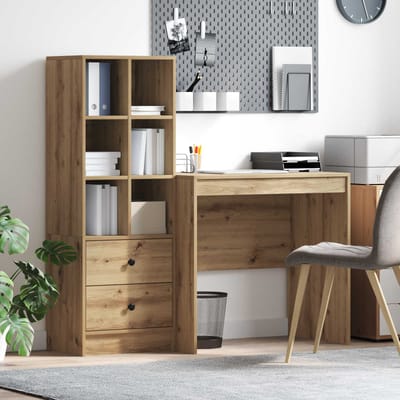 vidaXL - Bureau - Artisan - Eiken - 125,5 - x - 50 - x - 127 - cm - 2 - st