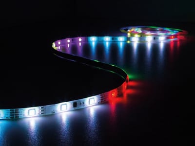 Perel Set met digitaal geanimeerde LED-strip, 150 heldere 5050 LED's, RGB-controller en voeding, siliconen coating, 5 meter