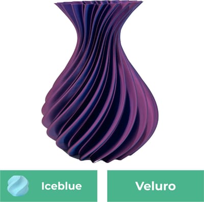 Veluro design vaas – Decoratieve vaas - IJsblauw - 3d geprinte vaas – geschikt voor droogbloemen - 20CM