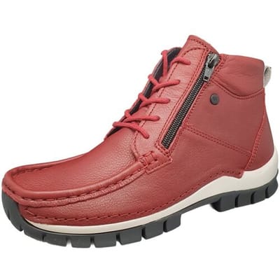Wolky 0474030 553 Veterschoenen Rood Leer Dames - Rood - 39