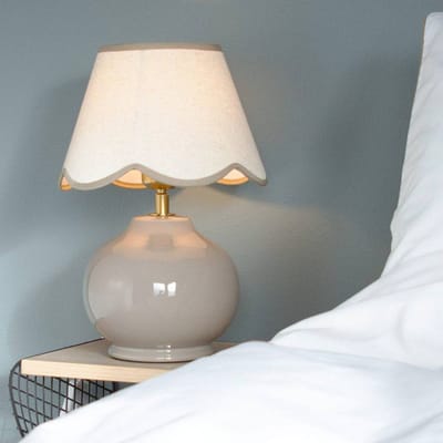 PR Home tafellamp Nell, nougat, keramiek, 34 cm hoog, E27