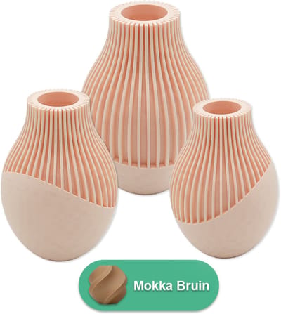 Ayra organische vaas – Decoratieve vaas - Mokka Bruin - 3d geprinte vaas – geschikt voor droogbloemen - 20CM