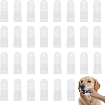 Famanu – Set van 30 Vingertandenborstels voor Huisdieren – 360 Graden Siliconen Tandenborstels voor Honden, Puppy’s en Katten