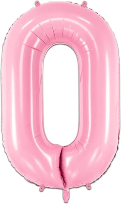 LUQ - Cijfer Ballonnen - Cijfer Ballon 0 Jaar Roze XL Groot - Helium Verjaardag Versiering Feestversiering Folieballon