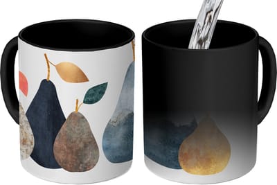 Magische Mok - Foto op Warmte Mokken - Koffiemok - Peer - Pastel - Fruit - Design - Magic Mok - Beker - 350 ML - Theemok