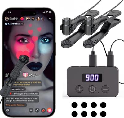 Smartphone Auto Clicker - 130 instelbare snelheden - ingebouwde accu - uitbreidbaar tot 5 klikkoppen - willekeurige snelheidsmodus - volledig stil - Geschikt voor TikTok Live-likes, mobiel gamen (Twee klikpunten)