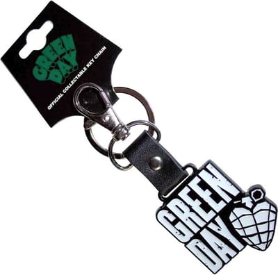 Green Day - Stacked Logo & Grenade Sleutelhanger - Wit