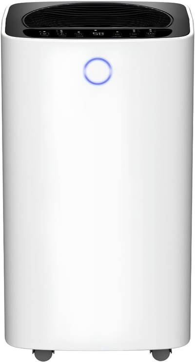 KAD® Luchtontvochtiger – 12L per 24 uur – Compact Design voor Slaapkamer & Kantoor - Wit - 32cm x 22cm x 45cm