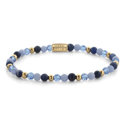 Rebel & Rose Winter Blues Armband RR-40168-G – Blauw Edelsteen - 16 CM - 4 MM