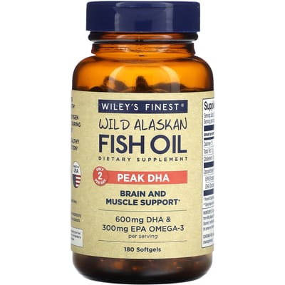 Wiley's Finest, Wilde Alaskaanse Visolie, DHA Premium Kwaliteit, 180 Softgels