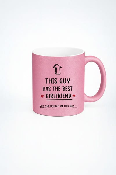 Grappige Roze Glitter Mok 'Beste Vriendin' Cadeau voor Vriendje - Uniek Design