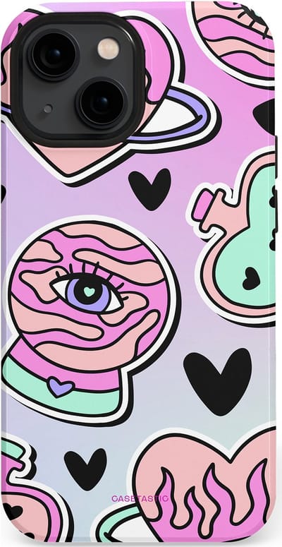 Casetastic Hoesje Geschikt voor Apple iPhone 13 Mini Magsafe - Stijlvolle Beschermende Duo-layer Case - Pastel Popart