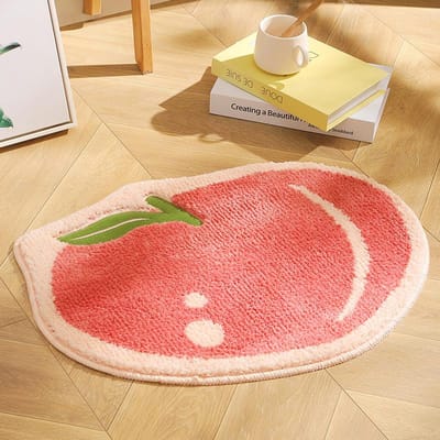 Vreemd Vormig Tapijt Slaapkamer Deur Huishoudelijke Entree Mat Fruit Vloermat Badkamer Toilet Vocht-absorberend Antislip Mat 48x60cm
