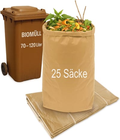 Biologische vuilniszakken 120 liter - Composteerbare papieren afvalzakken voor tuinafval en bioton