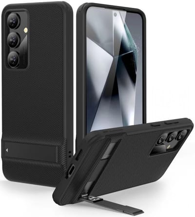 ESR Air Shield Boost Hoesje Geschikt voor Samsung Galaxy S24 | Back Cover met Militaire Standaard | Schokabsorberende Air-Guard Hoeken | Zwart