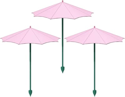 Tuin parasol voor planten - 3 stuks - UV-bescherming - Hoogte 34 cm - Bescherming voor jonge planten - Roze