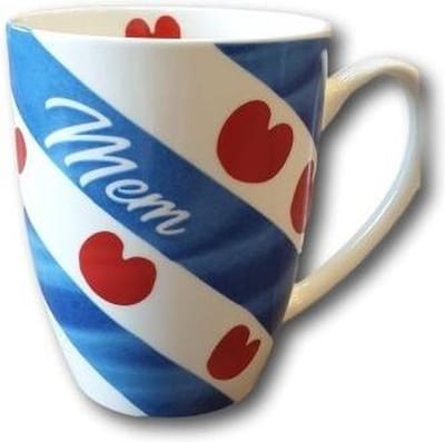 Mok/beker met de Friese tekst : Mem (mamma) en met Friese vlag.