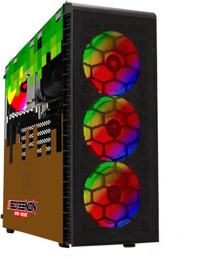 ScreenON - Minecraft Gaming PC Black - Ryzen 3 - RX 550 - 16GB RAM - 500GB SSD - Windows 11 Pro + WiFi & Bluetooth!
