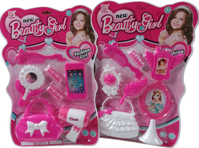 Beaty Girl set - op kaart - duo set - 1x rose tasje set & 1x Wit tasje set