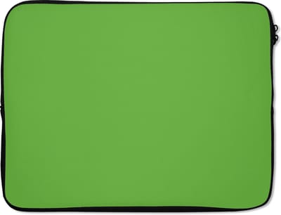 Laptophoes 17 inch - Groen - Kleuren - Natuur - Laptop sleeve - Binnenmaat 41x28 cm - Zwarte achterkant - Back to school spullen - Schoolspullen jongens en meisjes middelbare school - Macbook air hoes - Chromebook sleeve