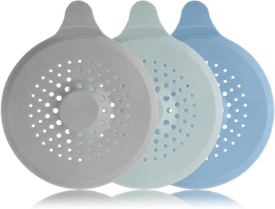 Siliconen Afvoerzeef Set van 3 Stuks met Zuignappen voor Douche, Wastafel en Badkuip - Haarvanger en Afvoerfilter voor Keuken en Badkamer