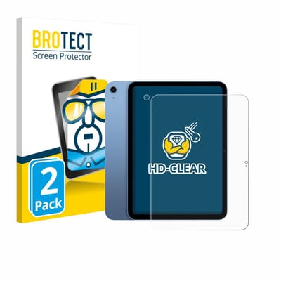 BROTECT - Screenprotector voor Apple iPad 10.9" 2022 10. Gen. (Voor+Camera) - Folie Beschermfolie transparant 2 Stuks
