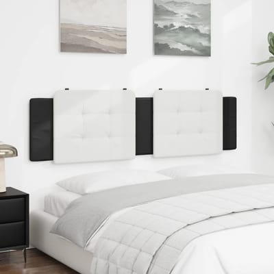vidaXL Hoofdbordkussen "Zadar" 183 cm kunstleer wit en zwart