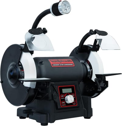 Tafelslijper - Slijpmachine Werkbank - Metaal Bewerken - Variabel Toerental VFD - 200 mm - Grijs