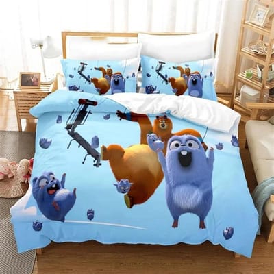 3D Print Grizzy N Lemmings Beddengoed Collectie Dekbedovertrek Dekbed Bed Collectie Quilt Hoes Kussensloop King Queen Twin Maat Jongens Meisjes 70x133cm 2pcs