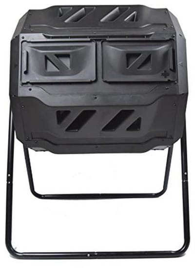 Compostbak Tumbler voor tuin en buiten - 42 gallon capaciteit met 2 kamers voor dubbele roterende compostering