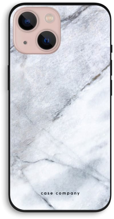 Case Company® - Hoesje geschikt voor iPhone 13 hoesje - Witte marmer - Biologisch Afbreekbaar Telefoonhoesje - Bescherming alle Kanten en Schermrand