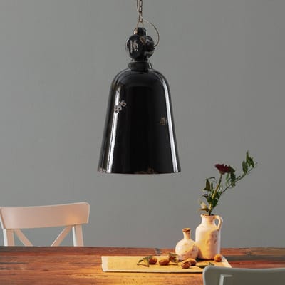 Ferroluce Vintage hanglamp C1745, conisch, zwart
