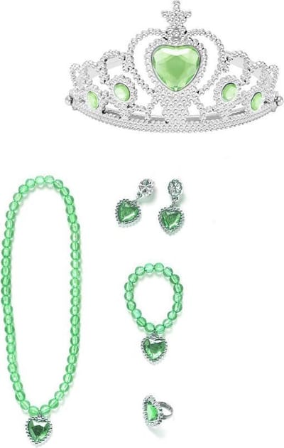 Het Betere Merk - prinsessen speelgoed - groene tiara / kroon - juwelen - voor bij je prinsessenjurk - verjaardag meisje