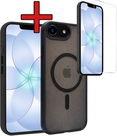 Hoesje - Met Screenprotector - Geschikt voor Apple iPhone 17e - Magsafe Compatible - Sterk & Shockproof - Shock Proof Case - Back Cover - Telefoon Hoes - Telefoonhoes - Zwart