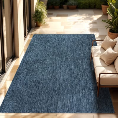 Paco Home In-& Outdoor Balkon Terras Keukenvloerkleed Eenkleurig Gemêleerd Patroon 160x220 cm